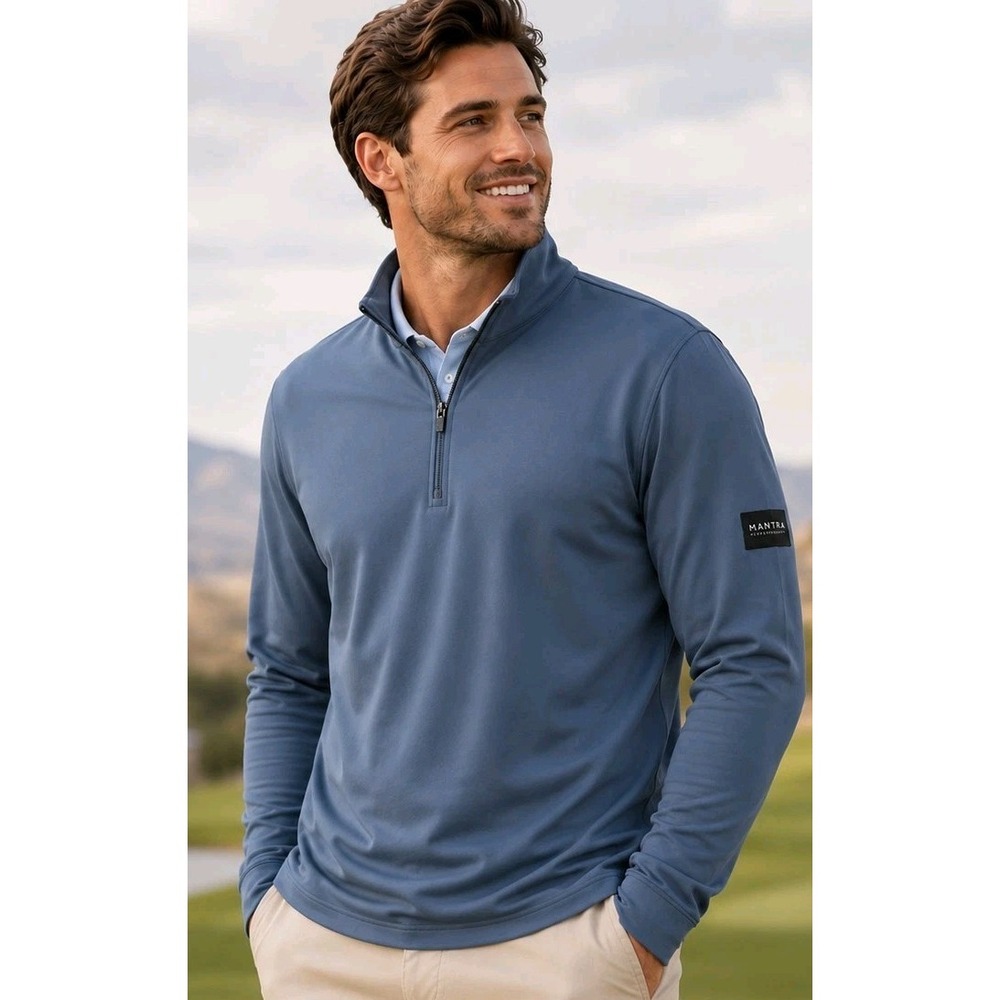 Mantra Men's Essential Pullover Abyss Polo Golf Performance XL Sweater NWT